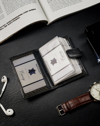 Eleganckie skorzane etui na karty i dokumenty