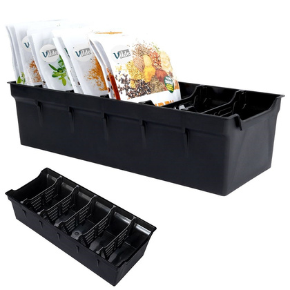 Organizer pojemnik kuchenny na torebki z przyprawami czarny 30x13x8 cm