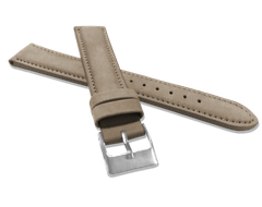 MINET Jasnobrązowy szyty skórzany pasek z miękkiego nubuku - 20