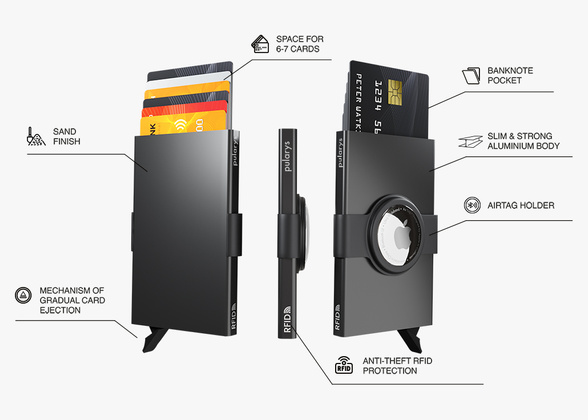 Etui na karty kredytowe RFID ZEN  z uchwytem na AirTag 2157
