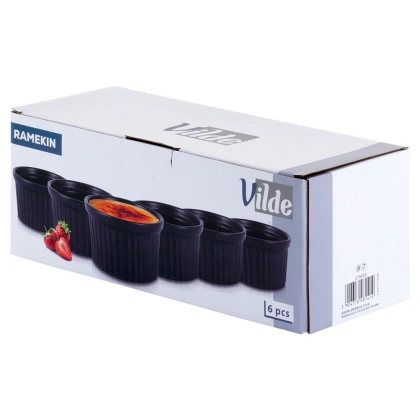 Miseczki do zapiekania ceramiczne czarne 260 ml 6 szt.