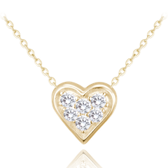 MINET Pozłacany naszyjnik srebrny z białymi cyrkoniami