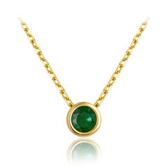 MINET Delikatny złoty naszyjnik z zielonym cyrkonem Au 585/1000 1,85g