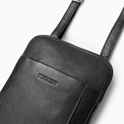 Torba na ramię skórzana PUCCINI COMO CO2924 1 Czarna