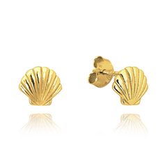 MINET Letnie pozłacane srebrne kolczyki MUSZLE