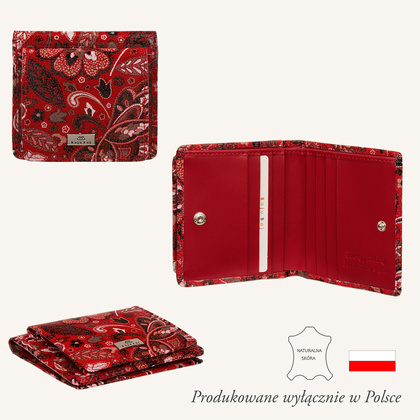 Czerwony portfel damski BajuBaj naturalna skóra PD1008s167