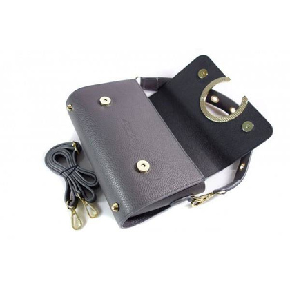 Listonoszka La Bomba złote  okucia Szara LB134G