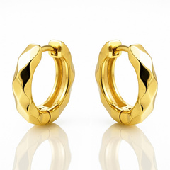 Kolczyki ze stali szlachetnej platerowane 14k złotem, zapięcie angielskie KST3433