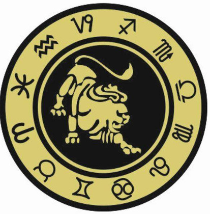Lew - znak zodiaku - magnes; metal emaliowany