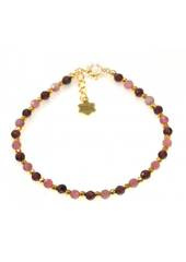 Bransoletka GRANAT TURMALIN 925