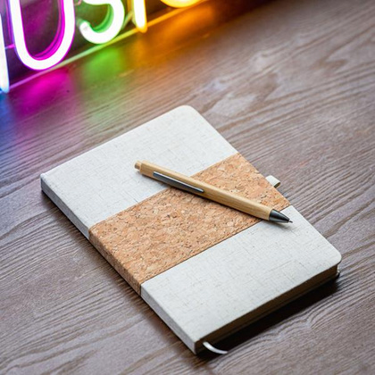 Notes A5 z okładką z lna i korka / BigBang