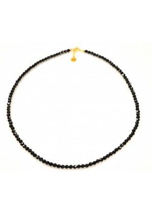 NASZYJNIK CZARNY TURMALIN OCHRONA 925