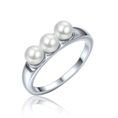 MINET Pierścien srebrny z perłą rozm. 13