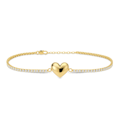 MINET Delikatna złota bransoletka serce Au 585/1000 2,35g