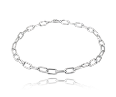 MINET Srebrny łańcuszek na nogę w stylu włoskim