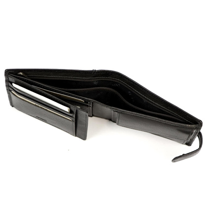 Skórzany męski portfel EL FORREST 709-19 RFID czarny