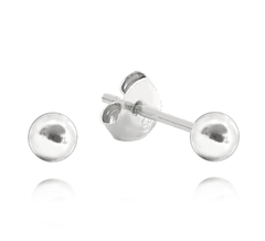 MINET Kolczyki srebrne KULKI MAŁE 3 mm