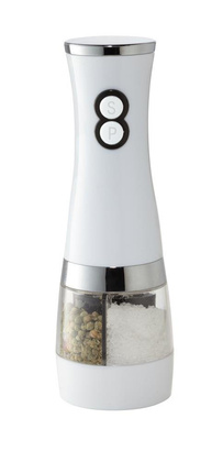 Młynek do soli i pieprzu SALT N´ PEPPER, biały, srebrny