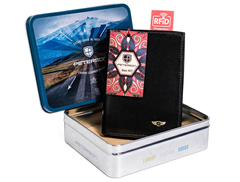 Portfel męski ze skóry z RFID Peterson Czarny