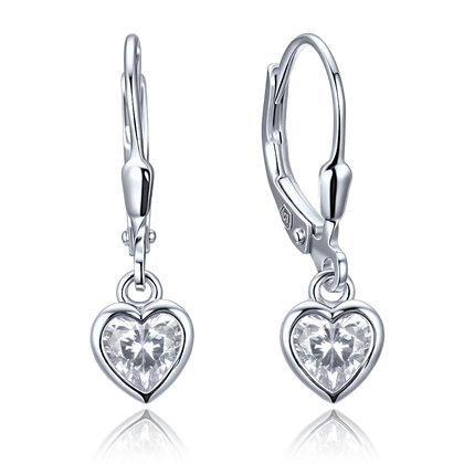 MINET Delikatne srebrne kolczyki serce
