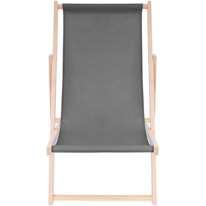 LEŻAK SKŁADANY DREWNIANY SZARY ROYOKAMP