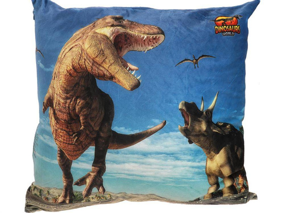 Poduszka z wypełnieniem/suwak - Prehistoric  World of Dinosaurs (CARMANI)