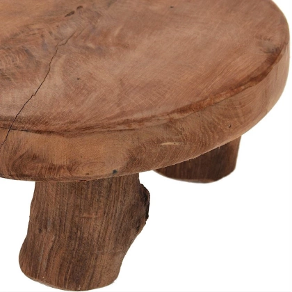 Deska drewniana okrągła taca na nóżkach do serwowania podstawka naturalna 20 cm
