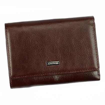 Średniej wielkości skórzany portfel damski, czarny