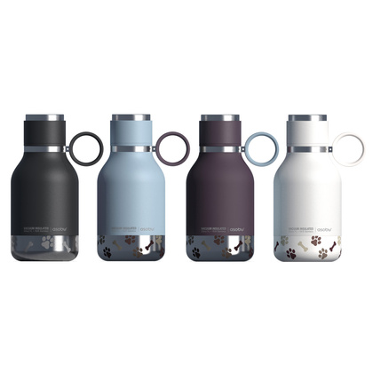 ASOBU Butelka termiczna STAINLESS z miską dla psa czarna, 975ml