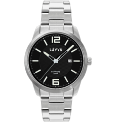 LAVVU 20 ATM Zegarek ze szkłem szafirowym DYKKER Black