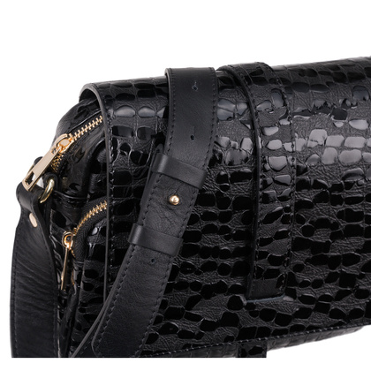 Torebka damska z efektem kropli czarna Canaletto złote wykończenia TD690s258