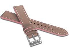 MINET Beżowy szyty pasek SLIM z luksusowej skóry Top Grain - 14