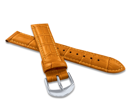 Pomarańczowy szyty pasek CROCO - 20