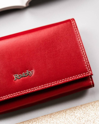 Duży, skórzany portfel damski z systemem rfid
