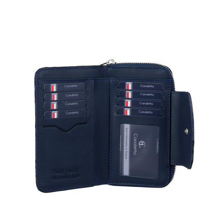 Damski portfel skórzany Canaletto – faktura kropli z RFID | Elegancja i bezpieczeństwo PD1445s288 RFID