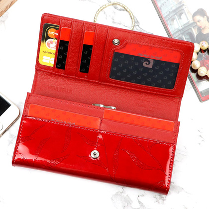 Duży skórzany portfel damski Pierre Cardin 