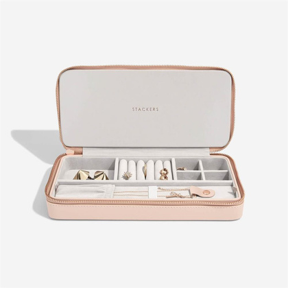 Pudełko podróżne na biżuterię z miejscem na naszyjniki Stackers blush