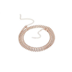 NASZYJNIK PODWÓJNY KRYSZTAŁKI DŁUGI ZŁOTY N544Z