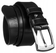 Szeroki skorzany pasek meski z metalowa klamra