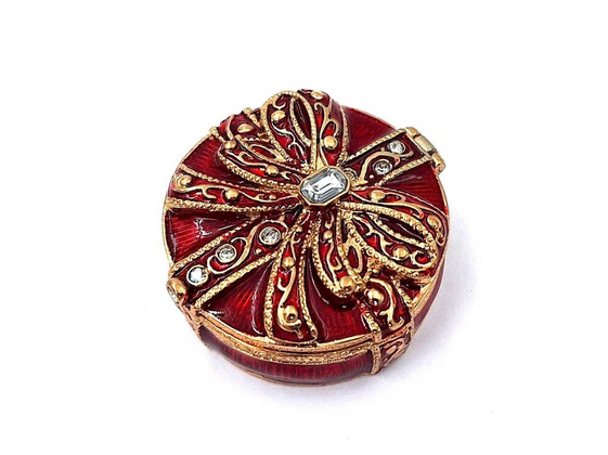 Ekskluzywne metalowe pudełeczko prezentowe z kryształkami - B0118-08