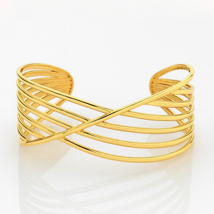 Bransoletka na rękę stal chirurgiczna pozłacana złotem BST1578