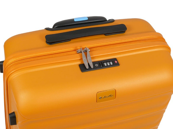 Walizka DIELLE 100 4k 66cm średnia żółta PP z poszerzeniem