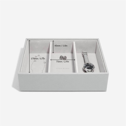 Szkatułka na biżuterię Stackers 3 komorowa classic kamienna szarość