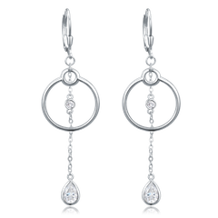 MINET Srebrne kolczyki z białymi cyrkoniami