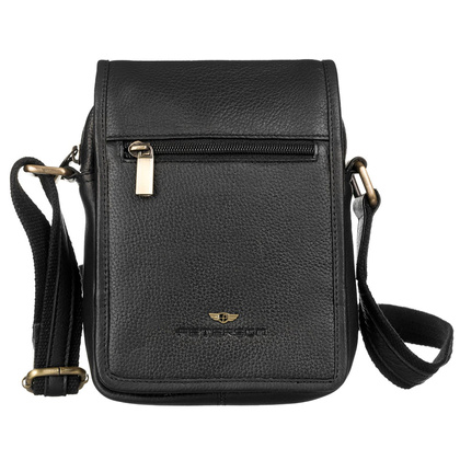 Skorzana listonoszka meska z kieszonkami