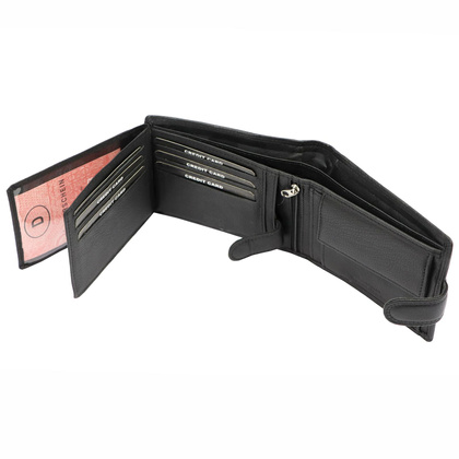 Portfel męski skórzany TCC 5600B-2 RFID Czarny
