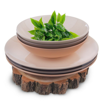 Talerz obiadowy płaski płytki ceramiczny duży beżowy 27,5 cm