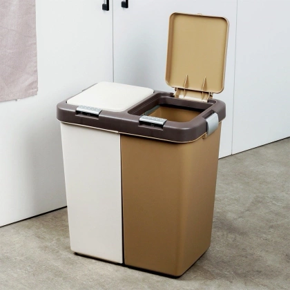 Kosz do segregacji śmieci z pokrywą na odpady duo 2x20 l