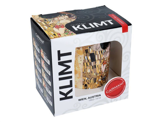 Kubek Classic New - G. Klimt, Pocałunek (kremowe tło, CARMANI)