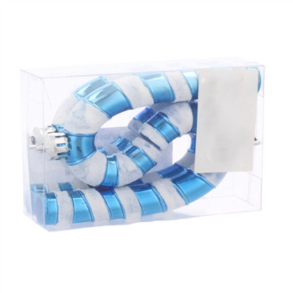 Ozdoby choinkowe 9cm kpl 4 szt CUKIERKOWA LASKA niebieska